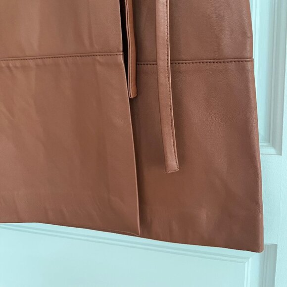 Jason Wu 100% Leather Tie Front Wrap Skirt - 2 - Picture 5 of 13